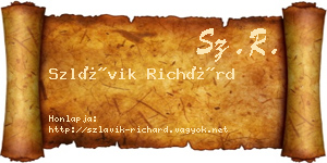 Szlávik Richárd névjegykártya