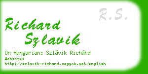 richard szlavik business card
