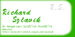 richard szlavik business card